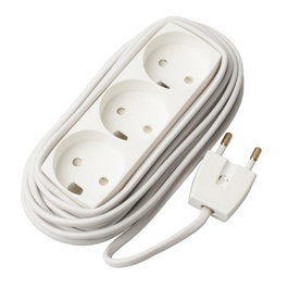 MicroConnect Multiprise EL 3 prises, 5m, blanc