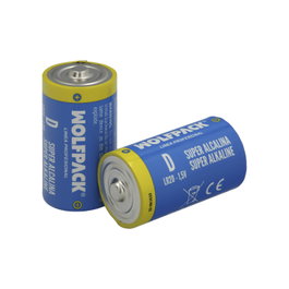 Wolfpack Piles alcalines D LR20, haute capacité, pack de 2 pièces