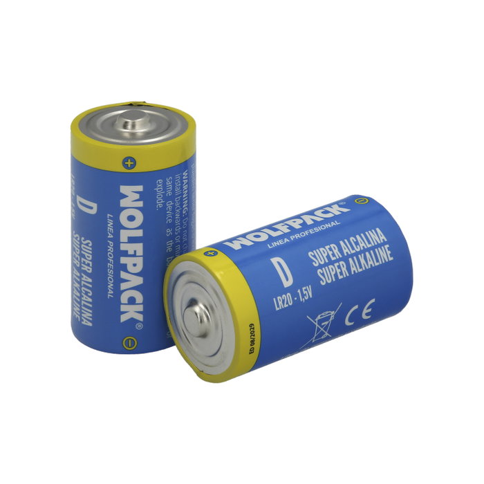 Wolfpack Piles alcalines D LR20, haute capacité, pack de 2 pièces Wolfpack Piles alcalines D LR20, haute capacité, pack de 2 pièces
