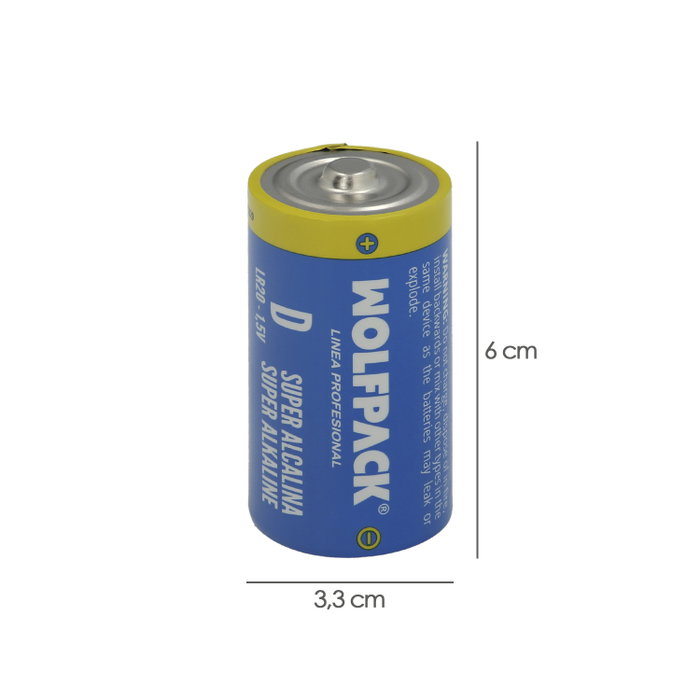Wolfpack Piles alcalines D LR20, haute capacité, pack de 2 pièces Wolfpack Piles alcalines D LR20, haute capacité, pack de 2 pièces