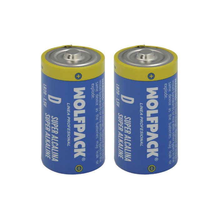Wolfpack Piles alcalines D LR20, haute capacité, pack de 2 pièces Wolfpack Piles alcalines D LR20, haute capacité, pack de 2 pièces