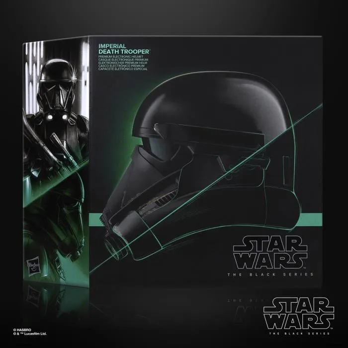Hasbro Star Wars The Black Series - Casque Death Trooper Imperial Premium Electronique avec LED Avancées, Article Cosplay, Des 14 ans