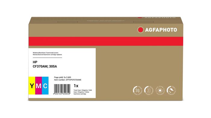 AgfaPhoto Pack de 3 Toners Cyan, Magenta et Jaune pour HP LaserJet Pro AgfaPhoto Pack de 3 Toners Cyan, Magenta et Jaune pour HP LaserJet Pro