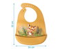 KioKids Babero De Silicona Ajustable Color Mostaza Con Dibujo De Tigre
