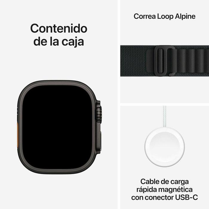 Apple Watch Ultra 3 GPS + Cellular 49 mm Titane Noir, Boucle Alpine L