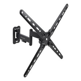 Tooq Support Mural TV LP1356TN-B VESA 400x400 13-55 Pouces Inclinable Rotation Pivotant Noir Charge 25kg
