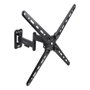 Tooq Support Mural TV LP1356TN-B VESA 400x400 13-55 Pouces Inclinable Rotation Pivotant Noir Charge 25kg
