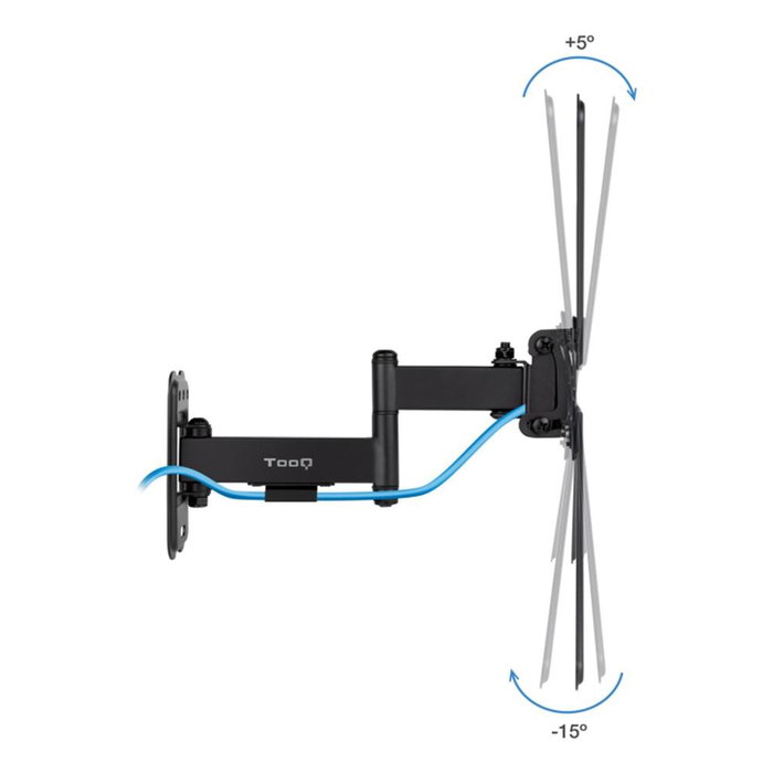 Tooq Support Mural TV LP1356TN-B VESA 400x400 13-55 Pouces Inclinable Rotation Pivotant Noir Charge 25kg