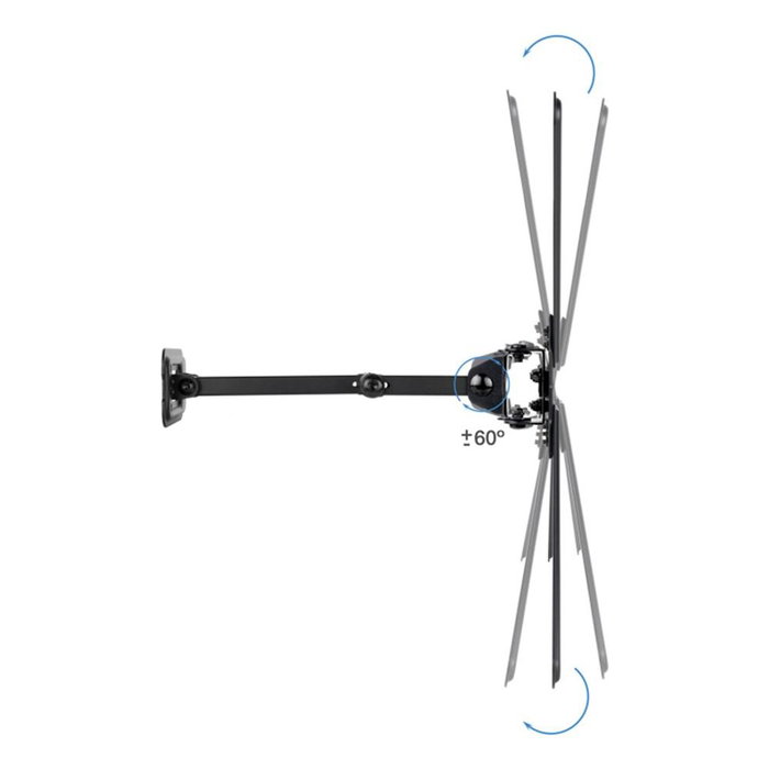 Tooq Support Mural TV LP1356TN-B VESA 400x400 13-55 Pouces Inclinable Rotation Pivotant Noir Charge 25kg