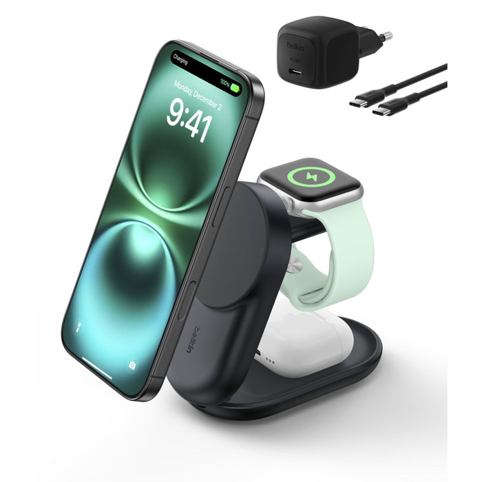 Belkin WIZ037KQ UltraCharge Base de charge Qi2 25W Noir Belkin WIZ037KQ UltraCharge Base de charge Qi2 25W Noir