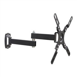 Elbe SP-1742-A Support mural articulé pour TV 17" à 42" (jusqu'à 15 kg) - Compatible VESA jusqu'à 200x200 - Inclinaison 10°, rotation 90° - Noir
