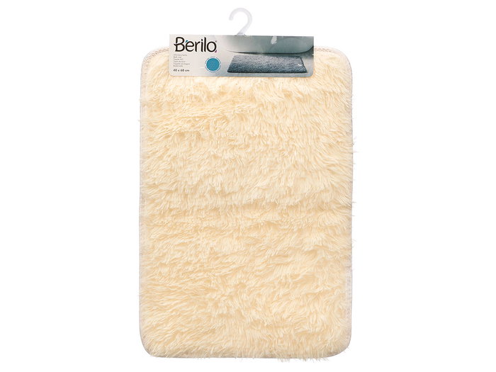 BERILO Alfombra de baño pelo beige 40x60cm