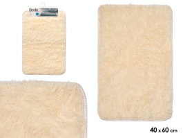 BERILO Alfombra de baño pelo beige 40x60cm