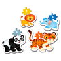 Clementoni Mon Premier Puzzle - Animaux Sauvages - 4 Puzzles Évolutifs 3, 6, 9 et 12 Pièces - Jouet d'Éveil pour Jeunes Enfants