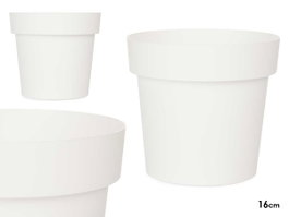 Ibergarden Pot en plastique blanc 16 cm diamètre x 15 cm hauteur (Set de 12)