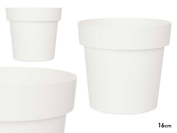 Ibergarden Pot en plastique blanc 16 cm diamètre x 15 cm hauteur (Set de 12) Ibergarden Pot en plastique blanc 16 cm diamètre x 15 cm hauteur (Set de 12)