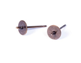 Innspiro Supports de boucles d'oreilles métalliques dorés vieillis pour incrustation 13,3x5,0mm