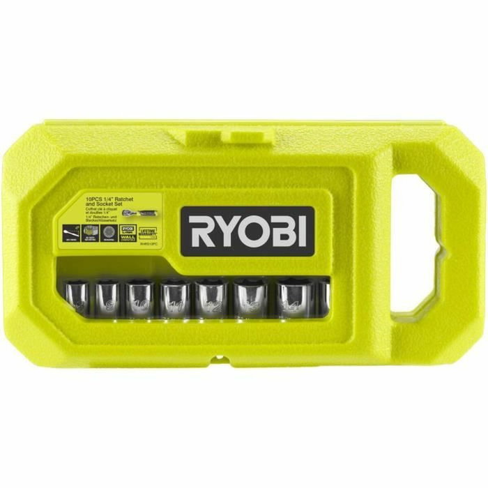 Ryobi Jeu de clés à douille RHRS10PC avec 8 douilles et adaptateur