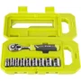 Ryobi Coffret Clé à Cliquet 90 Dents RHRS10PC avec 8 Douilles (8-15 mm) et Adaptateur 1/4''-3/8'' - Compatible LINK