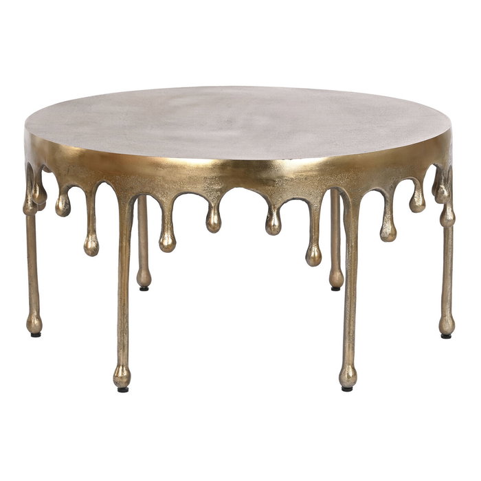 Home ESPRIT Table Basse Aluminium Dorée 75 x 75 x 40 cm