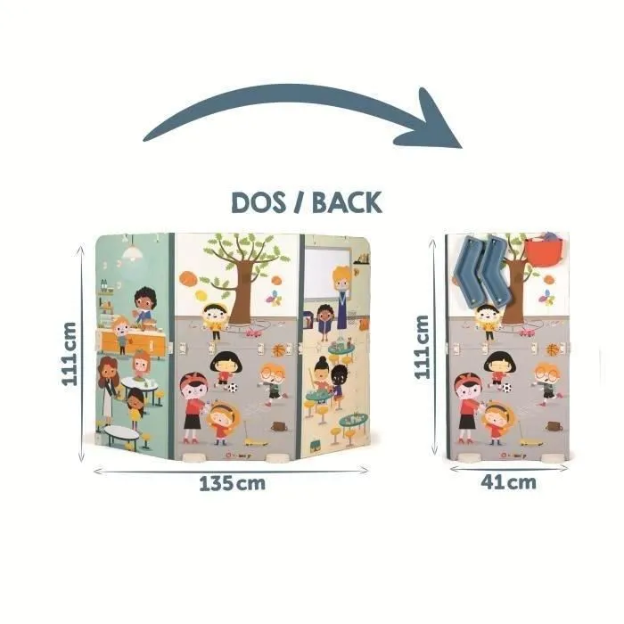 Smoby Smoby School, Jouet d'Imitation École Maternelle avec Ardoise, Horloge et Accessoires pour Apprendre en Jouant, Enfant dès 3 Ans, Fabriqué en France