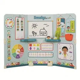 Smoby Smoby School, Jouet d'Imitation École Maternelle avec Ardoise, Horloge et Accessoires pour Apprendre en Jouant, Enfant dès 3 Ans, Fabriqué en France