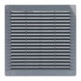 Edm Grille de ventilation carrée avec tapons et moustiquaire Gris 100x100x7mm