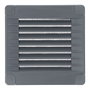 Edm Grille de ventilation carrée avec bouchons et moustiquaire 100x100x7mm ABS gris