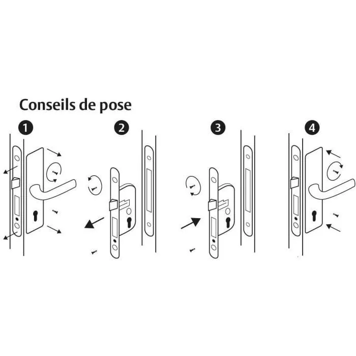 Yale Serrure à encastrer Y50R-A40/B, axe 40 mm, coffre 135 mm, pêne réversible, tête ronde, finition blanc, pour porte de communication résidentielle et tertiaire
