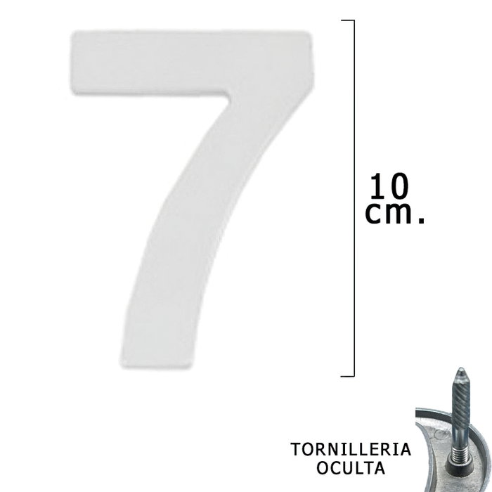 WOLFPACK LINEA PROFESIONAL Chiffre 7 argenté mat 10 cm WOLFPACK LINEA PROFESIONAL Chiffre 7 argenté mat 10 cm