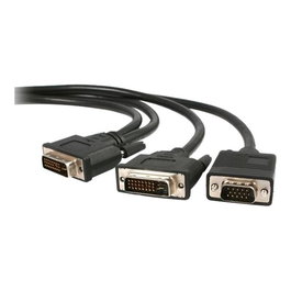 StarTech.com Câble DVI-I mâle vers DVI-D et VGA mâle 1,8 m Multiplicateur Vidéo Noir