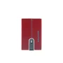 Piquadro Blue Square Porte-cartes en cuir Rouge PP5358B2R-R avec pince à billets