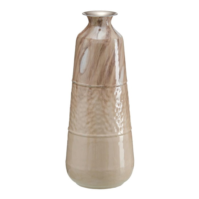 Vase Beige Fer 28 x 28 x 68 cm Vase Beige Fer 28 x 28 x 68 cm
