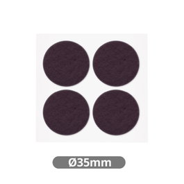 Hantums Set de 4 feutres adhésifs ronds Ø35mm - Marron