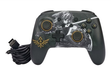 PowerA NSGP0091-01 Manette câblée améliorée avec licence officielle Nintendo pour Switch/OLED - 2 boutons programmables, prise casque, câble USB-C 3m