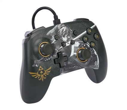 PowerA NSGP0091-01 Manette câblée améliorée avec licence officielle Nintendo pour Switch/OLED - 2 boutons programmables, prise casque, câble USB-C 3m