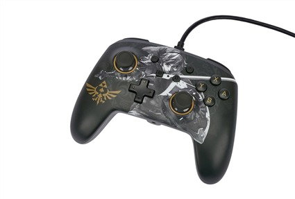 PowerA NSGP0091-01 Manette câblée améliorée avec licence officielle Nintendo pour Switch/OLED - 2 boutons programmables, prise casque, câble USB-C 3m