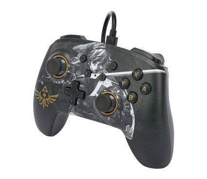 PowerA NSGP0091-01 Manette câblée améliorée avec licence officielle Nintendo pour Switch/OLED - 2 boutons programmables, prise casque, câble USB-C 3m