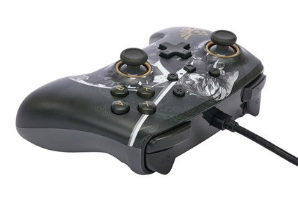 PowerA NSGP0091-01 Manette câblée améliorée avec licence officielle Nintendo pour Switch/OLED - 2 boutons programmables, prise casque, câble USB-C 3m
