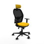 Piqueras y Crespo Chaise de Bureau Jorquera Jaune et Noir