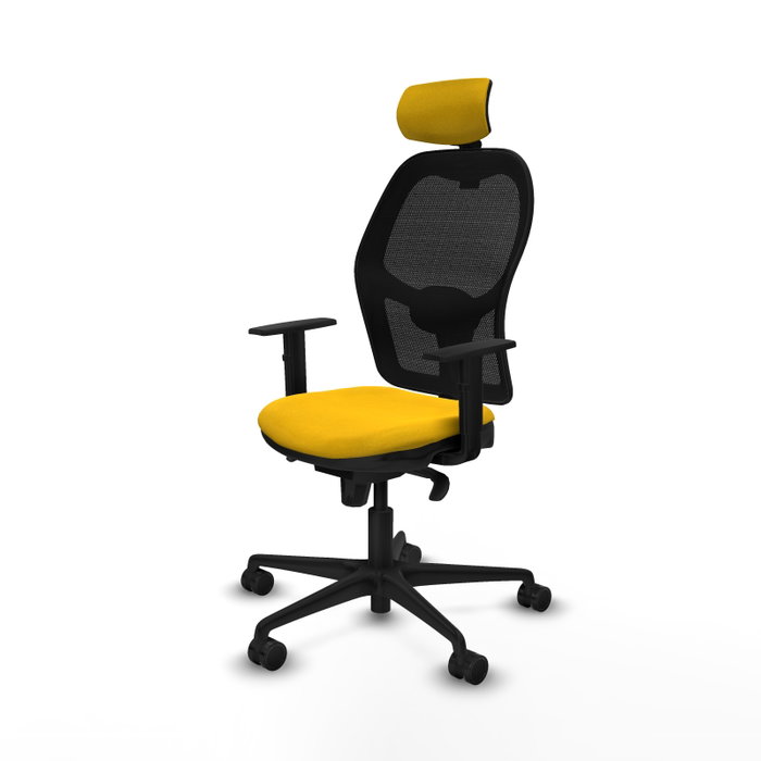 Piqueras y Crespo Chaise de Bureau Jorquera Jaune et Noir Piqueras y Crespo Chaise de Bureau Jorquera Jaune et Noir
