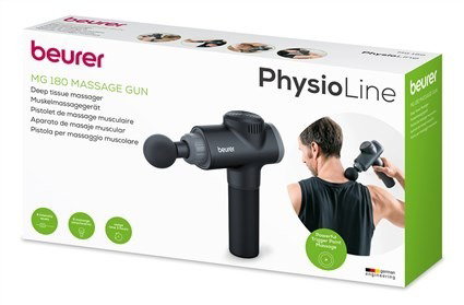 Beurer MG-180 Pistole de massage musculaire puissant avec 4 niveaux d'intensité et 6 accessoires