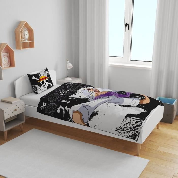 One Piece Parure de lit Luffy Gear 5 Noir - Housse de couette 140 x 200 cm et taie 63 x 63 cm One Piece Parure de lit Luffy Gear 5 Noir - Housse de couette 140 x 200 cm et taie 63 x 63 cm