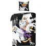 One Piece Parure de lit licence ONE PIECE - Luffy Gear 5 en microfibre - Housse de couette 140 x 200 cm avec 1 taie d'oreiller 63 x 63 cm
