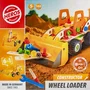 HEROS Constructor - Chargeuse sur roues à construire - Jeu de construction en bois FSC 140 pièces - Pour enfants dès 5 ans