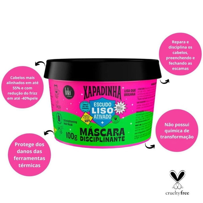 Lola From Rio Xapadinha - Masque capillaire disciplinant et lissant 100g - Réduit le frisottis de 40% et aligne les fibres