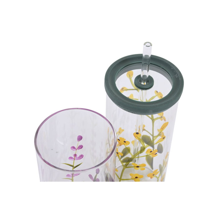 Home ESPRIT Verre avec Paille Multicouleur Silicone Verre Borosilicaté (2 Unités) inevitable