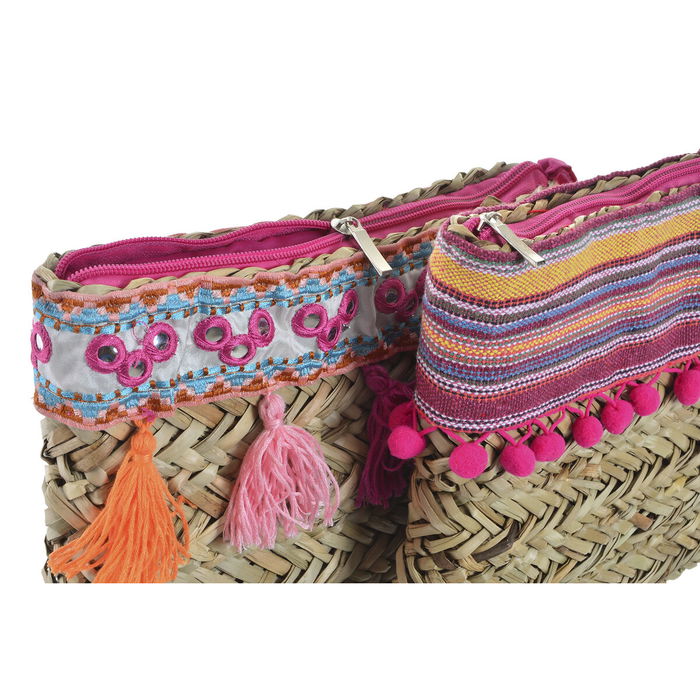 Sac Hippie DKD Home Decor Multicouleur osier (26 x 4 x 20 cm) (2 Unités)