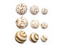 Giftdecor Lot de 3 Boules de Noël avec Sac – Bois et Fibre Naturelle – Blanc et Marron 14x31x10 cm (Set de 12)