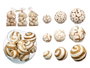 Giftdecor Lot de 3 Boules de Noël avec Sac – Bois et Fibre Naturelle – Blanc et Marron 14x31x10 cm (Set de 12)
